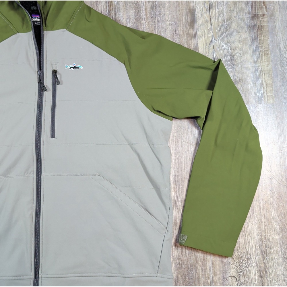Patagonia Jacket Mens XL Snap Dry Hoody Insulated Full Zip Fishing Outdoor Green - Picture 5 of 16